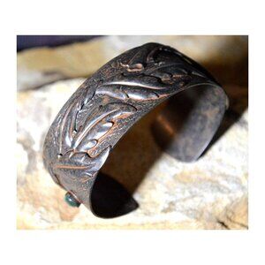 Antique Rust Black Brass Flowing Leaves Cuff Limited Edition